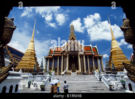 Wat Phra Kaew, Buddha Temple, Grand Palace, Bangkok, Thailand Stock Photo