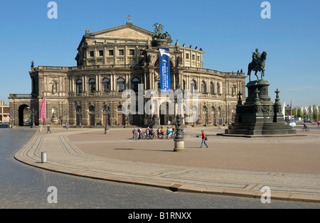 Semperoper, Saxon State Opera, Dresden, Saxony, Germany, Europe Stock Photo