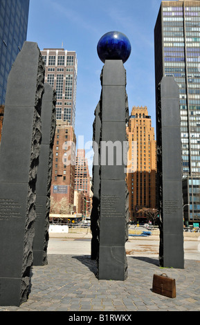Raoul Wallenberg Memorial, United Nations Plaza, Manhattan, New York City, USA Stock Photo