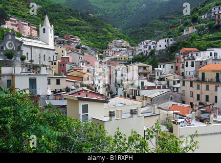 Village of Riomaggiore, Liguria, Cinque Terre, Italy, Europe Stock Photo