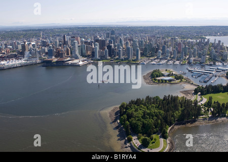 Stanley Park, Coral Harbour and Vancouver skyline, British Columbia, Canada, North America Stock Photo