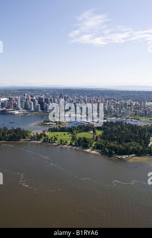 Stanley Park, Coral Harbour and Vancouver skyline, British Columbia, Canada, North America Stock Photo