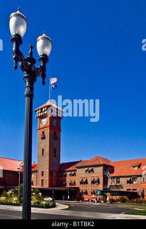 Opened in 1896 Union Station in Portland Oregon was built in the Italian Renaissance style using brick and sandstone Stock Photo