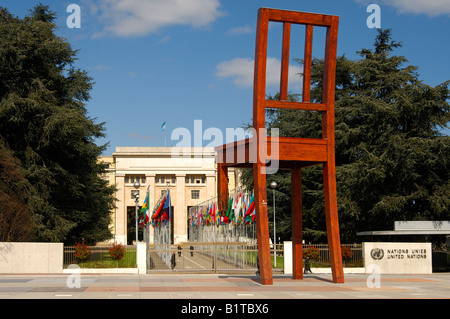 The Broken Chair, Geneva Switzerland Stock Photo