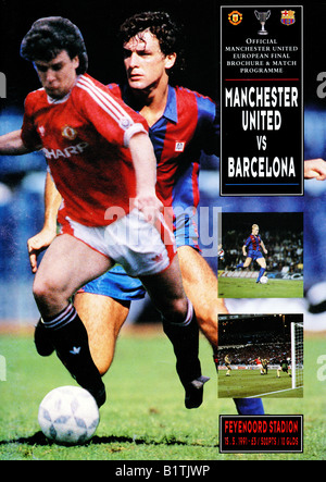 1991 European Football Cup Final Programme Manchester United Official vs Barcelona 15 May 1991 FOR EDITORIAL USE ONLY Stock Photo