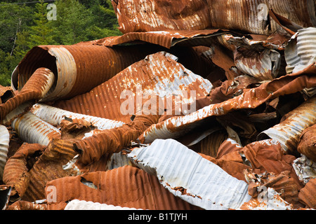 Salvaged 'galvanized' culverts Stock Photo