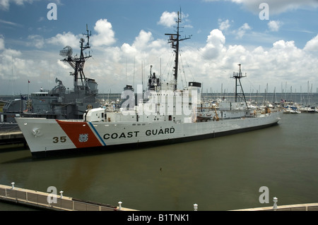 US Coast Guard Cutter Ingham located at Patriots Point Museum in Charleston SC. Stock Photo