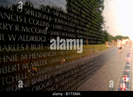 The Vietnam Veterans War Memorial dedicated to the 58,253 service men and women who died in the Vietnam War Washington D.C USA Stock Photo