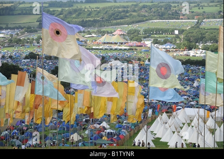 Glastonbury festival site Stock Photo