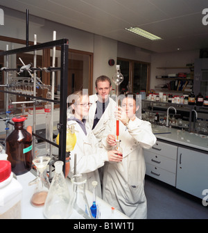 pharmacy students in laboratory experiment Stock Photo