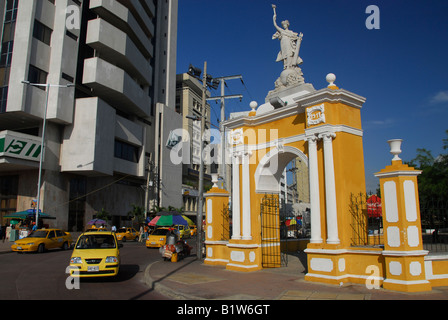 Entrance to the Parque Centenario, Cartagena de las Indias, Colombia, Bolivar Department, South America Stock Photo