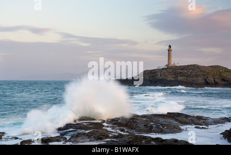 Ardnamurchan Lighthouse viewed over stormy seas Scotland UK Stock Photo