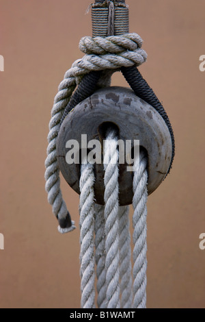 Sailboat rigging in the Seward Boat Harbor Seward Alaska Stock Photo