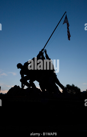 The Marine Corps War Memorial is a military memorial statue located near the Arlington National Cemetery Arlington Virginia USA Stock Photo