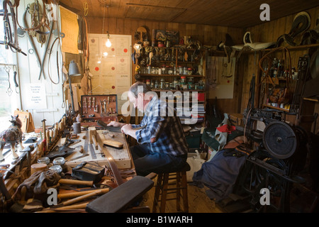 craftsman, saddler, Wales Stock Photo