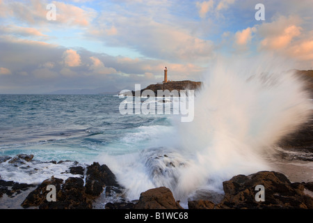 Ardnamurchan Lighthouse viewed over stormy seas Scotland UK Stock Photo