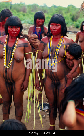 BRAZIL Mato Grosso Indigenous Park of the Xingu Stock Photo