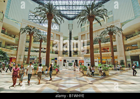 Interior of Raffles City shopping mall showing main atrium with ...