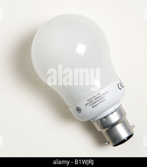 POWER Electricity Light Nine watt low wattage long-life electric bulb Stock Photo