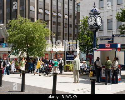 A busy shopping street in Birmingham City Centre, West Midlands UK Stock Photo
