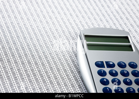 Calculator - Large group of numerical series on white paper Stock Photo