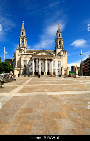 Civic Hall and Millennium Square, Leeds, West Yorkshire, England, UK. Stock Photo