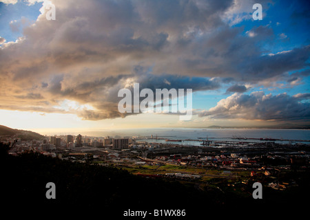 Big clouds over Cape Town Harbour, Cape Town, South Africa Stock Photo