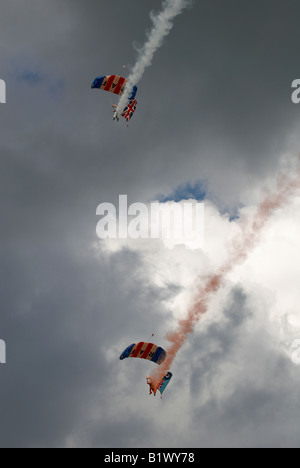 RAF Falcons parachute display team Kemble Air Show 2008 Stock Photo