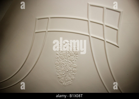 A geometric pattern on a wall. Stock Photo