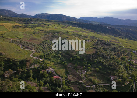 Spectacular cliff-top views from Alameda del Tajo park, El Mercadillo, Ronda, Andalucia, Spain Stock Photo