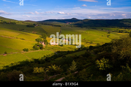 View from Tegg's Nose Country Park near Macclesfield in Cheshire UK looking south with the Peak District hills on the horizon Stock Photo