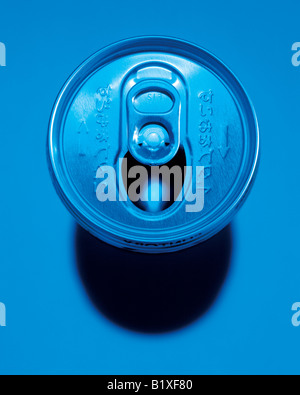 Top view of metal soda can Stock Photo