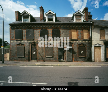 Derelict houses in Silver Street, Reading city, Berkshire, England, UK. Stock Photo