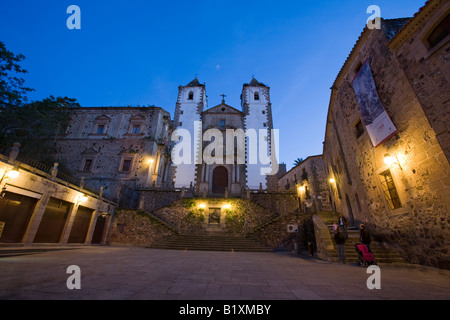 San Jorge square at dusk, Caceres, Spain Stock Photo - Alamy