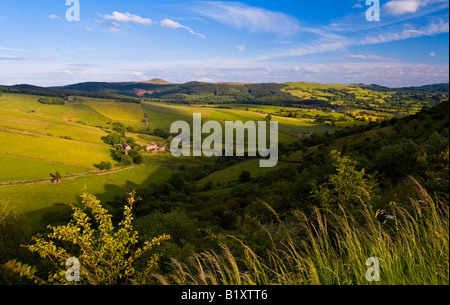 View from Tegg's Nose Country Park near Macclesfield in Cheshire UK looking south with the Peak District hills on the horizon Stock Photo