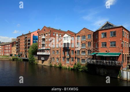 Riverside development rear of The Calls, Leeds, West Yorkshire, England, UK. Stock Photo