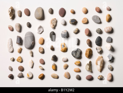 70 pebbles from a beach Stock Photo