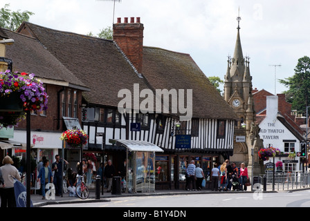 Stratford Upon Avon town centre shops on Wood Street Warwickshire England UK Stock Photo