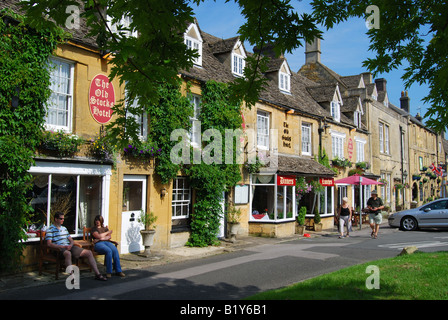 16th Century Old Stocks Hotel, Market Square, Stow-on-the-Wold, Gloucestershire, England, United Kingdom Stock Photo