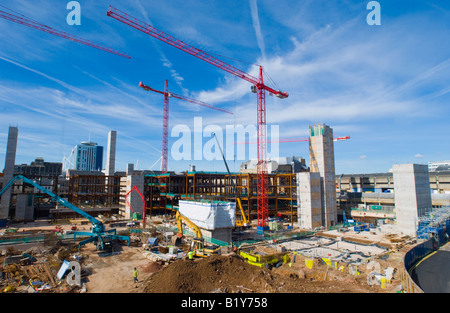 Construction work underway at the St Davids 2 redevelopment project in Cardiff City centre South Wales UK EU Stock Photo