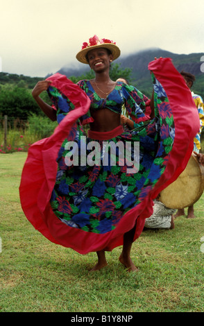 Mauritius sega dancer domaine les paillas Stock Photo