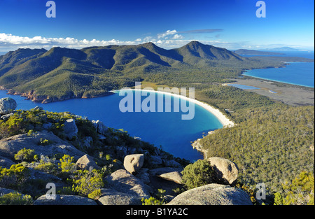 Wineglass Bay on the Freycinet Peninsular in Tasmania Stock Photo