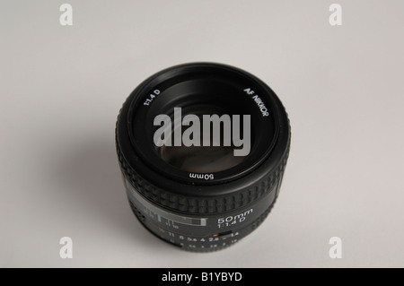 Camera lens 50mm Nikon prime SLR Stock Photo