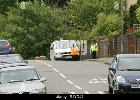 Speed camera checking for speeding vehicles on a public road in the city of Newport South Wales GB UK 2008 Stock Photo