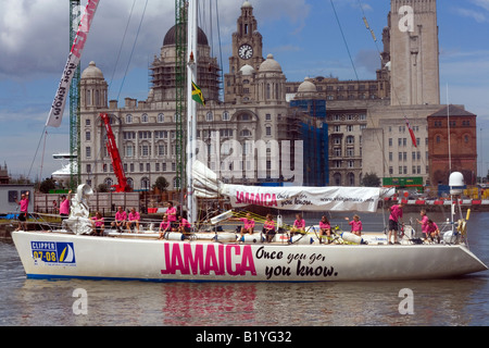 Clipper Jamaica in Liverpool, at the end of the 07-08 round the world clipper race June 6th 2008 Stock Photo