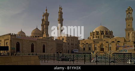 high resolution panorama of al-Azhar and Abu al-Dhahab mosques, Cairo, Egypt Stock Photo