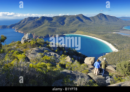 Looking down on Wineglass Bay Stock Photo