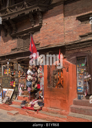 Shopping and worship in Durbar Square Katmandu Nepal Asia Stock Photo