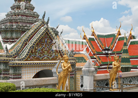 Guardian statues in Emerald buddha temple in Bangkok thailand