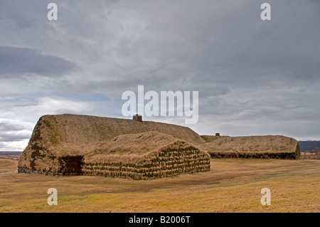 Þjóðveldisbærinn Stöng Reconstructed Icelandic farm. Stock Photo